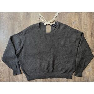 Zara Gray‎ Sweater with keyhole and tie/bow size M